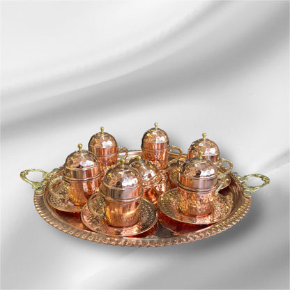 Osmanlı Zarafeti 6’lı Bakır Fincan Takımı